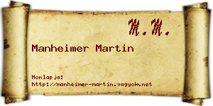 Manheimer Martin névjegykártya